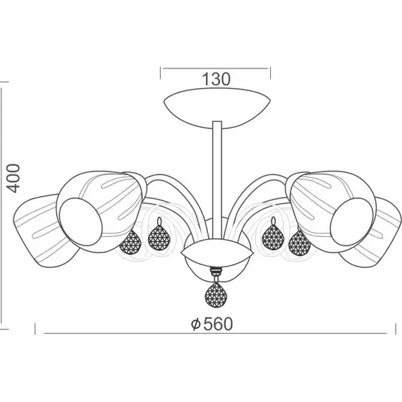 Плафон CARDINAL FMX51495 Aca Lighting 5xE14 | Osvetlenieto.bg