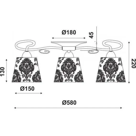 Плафон LAVA EG165763CBW Aca Lighting 3xE14 | Osvetlenieto.bg