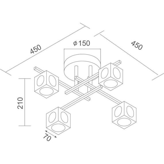 Плафон MARTINI AD00714 Aca Lighting 4xG9 | Osvetlenieto.bg