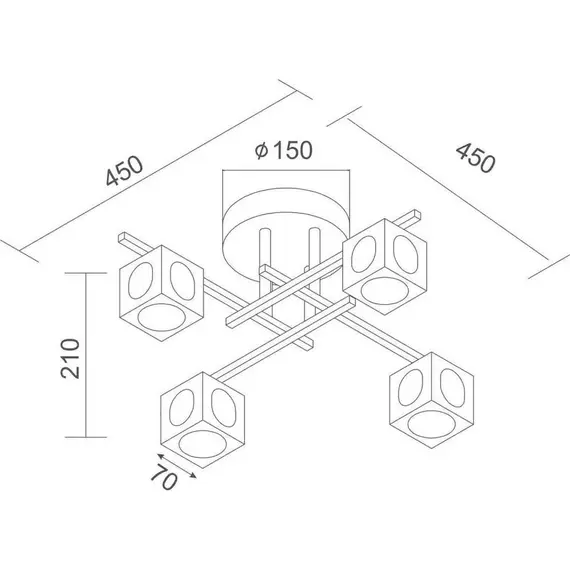 Плафон MARTINI AD00714 Aca Lighting 4xG9 | Osvetlenieto.bg