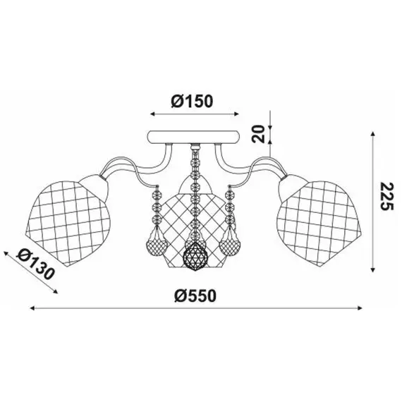 Плафон OPORTO EG165883C Aca Lighting 3xE27 | Osvetlenieto.bg