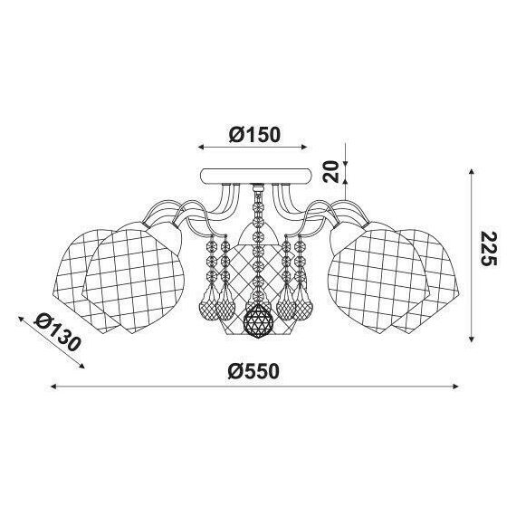 Плафон OPORTO EG165885C Aca Lighting 5xE27 | Osvetlenieto.bg Плафон OPORTO EG165885C Aca Lighting 5xE27 | Osvetlenieto.bg