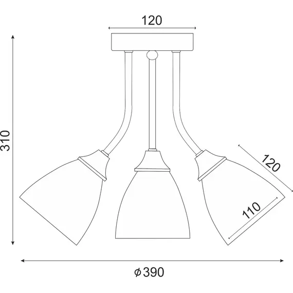 Плафон REA DLA8113A Aca Lighting 3xE14 | Osvetlenieto.bg