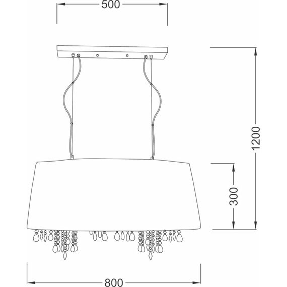 Полилей ALICE 2P800BK Aca Lighting 6xE14 | Osvetlenieto.bg