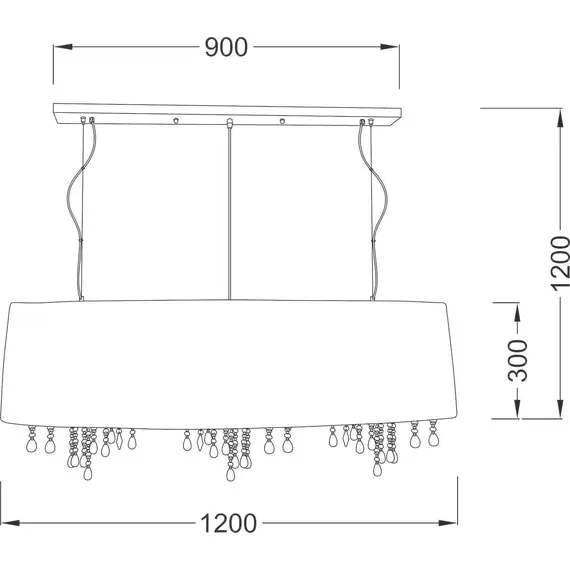 Полилей ALICE 3P1200BK Aca Lighting 9xE14 | Osvetlenieto.bg