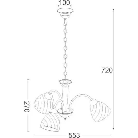 Полилей BYRON DLX7393 Aca Lighting 3xE14 | Osvetlenieto.bg