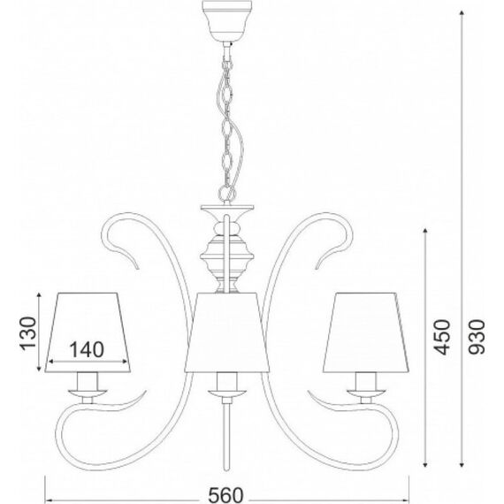 Полилей DIJON DL7613 Aca Lighting 3xE14 | Osvetlenieto.bg