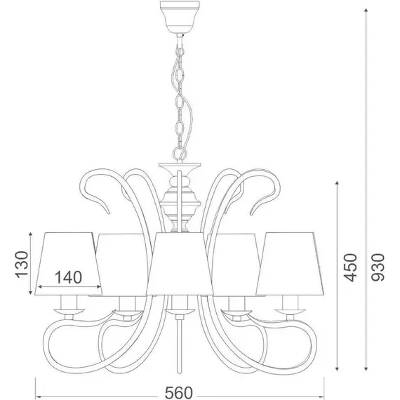 Полилей DIJON DL7615 Aca Lighting 5xE14 | Osvetlenieto.bg