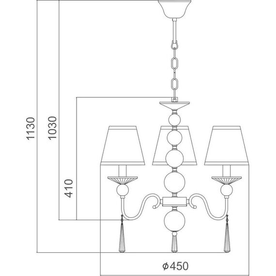 Полилей EVITA AD90043D Aca Lighting 3xE14 | Osvetlenieto.bg