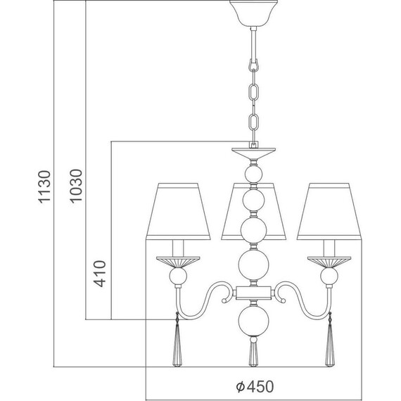 Полилей EVITA AD90043D Aca Lighting 3xE14 | Osvetlenieto.bg