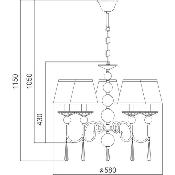 Полилей EVITA AD90045D Aca Lighting 5xE14 | Osvetlenieto.bg