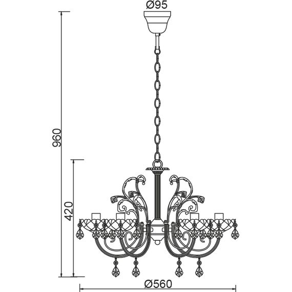 Полилей FABERGE DLA12155P Aca Lighting 5xE14 | Osvetlenieto.bg Полилей FABERGE DLA12155P Aca Lighting 5xE14 | Osvetlenieto.bg