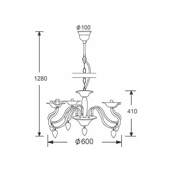 Полилей FIRENZE SF3630135 Aca Lighting 5xE14 | Osvetlenieto.bg