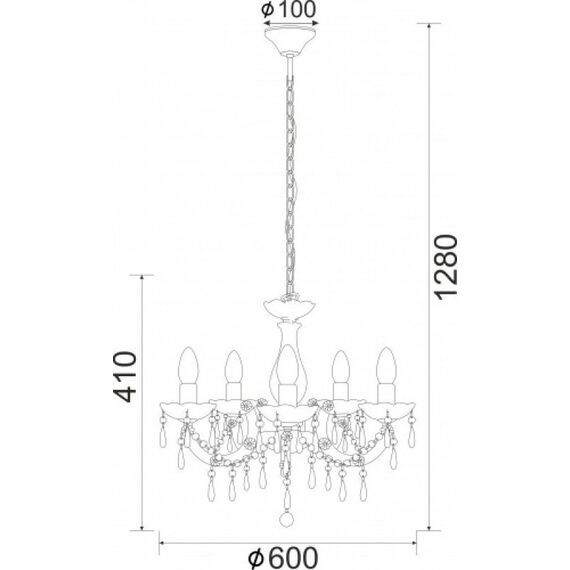 Полилей FIRENZE SF3631105 Aca Lighting 5xE14 | Osvetlenieto.bg