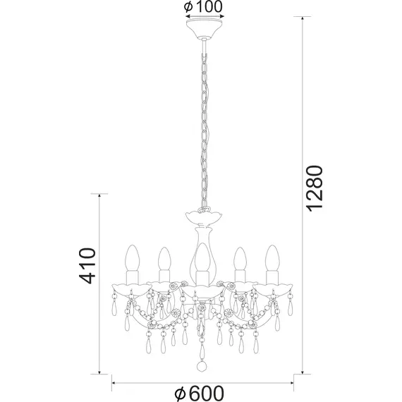 Полилей FIRENZE SF3631165 Aca Lighting 5xE14 | Osvetlenieto.bg