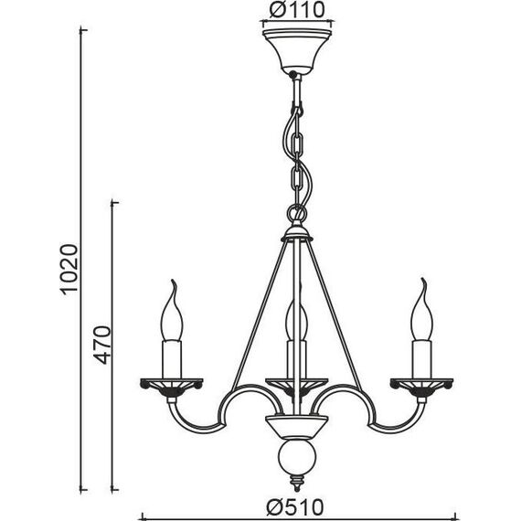 Полилей GEISHA DL9363PWG Aca Lighting 3xE14 | Osvetlenieto.bg Полилей GEISHA DL9363PWG Aca Lighting 3xE14 | Osvetlenieto.bg