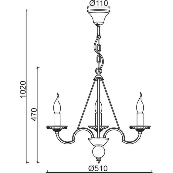 Полилей GEISHA DL9363PWG Aca Lighting 3xE14 | Osvetlenieto.bg