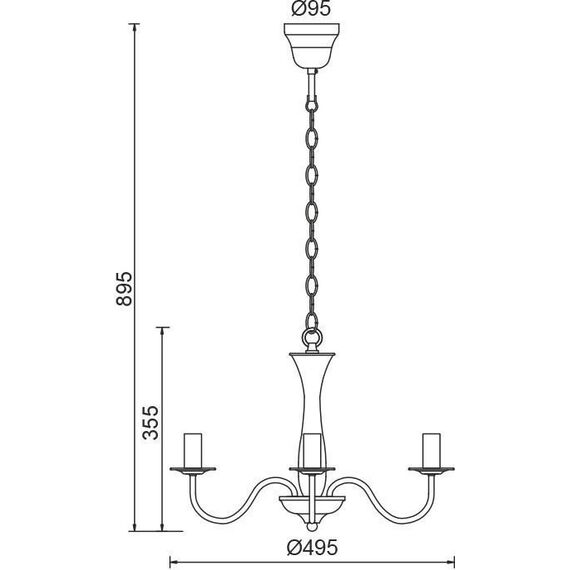 Полилей KNOSSOS DLA12013PW Aca Lighting 3xE14 | Osvetlenieto.bg Полилей KNOSSOS DLA12013PW Aca Lighting 3xE14 | Osvetlenieto.bg