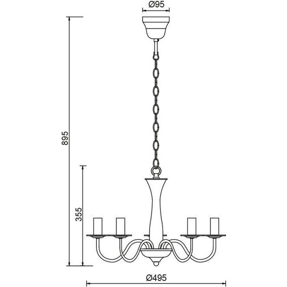 Полилей KNOSSOS DLA12015PB Aca Lighting 5xE14 | Osvetlenieto.bg