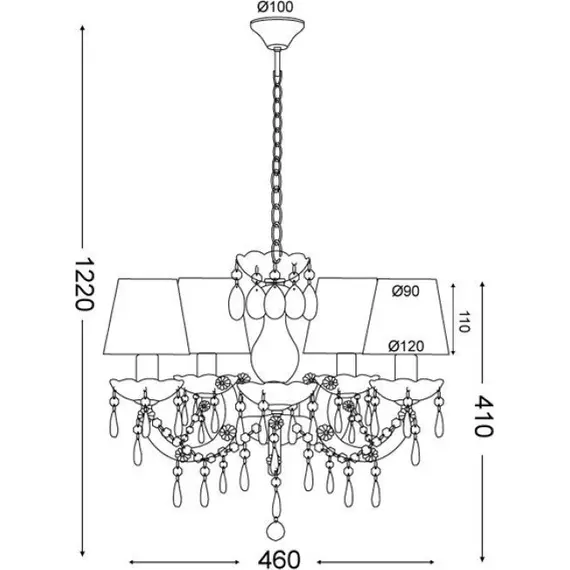 Полилей MACARON SF35045B Aca Lighting 5xE14 | Osvetlenieto.bg