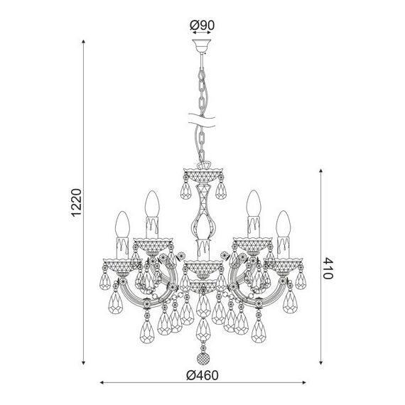 Полилей NEFERTITI SF3505PAM Aca Lighting 5xE14 | Osvetlenieto.bg