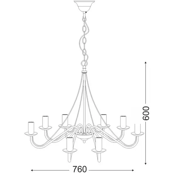 Полилей PALMYRA DLA0018 Aca Lighting 8xE14 | Osvetlenieto.bg
