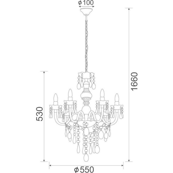 Полилей PEGASUS SF64026T Aca Lighting 6xE14 | Osvetlenieto.bg