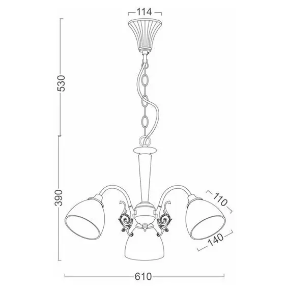 Полилей PERONE DL8163 Aca Lighting 3xE14 | Osvetlenieto.bg