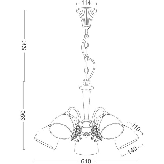 Полилей PERONE DL8165 Aca Lighting 5xE14 | Osvetlenieto.bg
