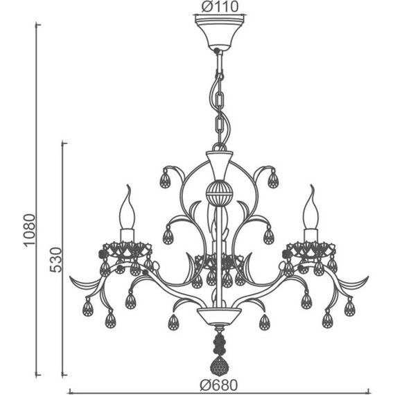Полилей SARDINIA DL9343PWG Aca Lighting 3xE14 | Osvetlenieto.bg Полилей SARDINIA DL9343PWG Aca Lighting 3xE14 | Osvetlenieto.bg