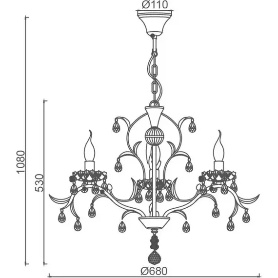 Полилей SARDINIA DL9343PWG Aca Lighting 3xE14 | Osvetlenieto.bg