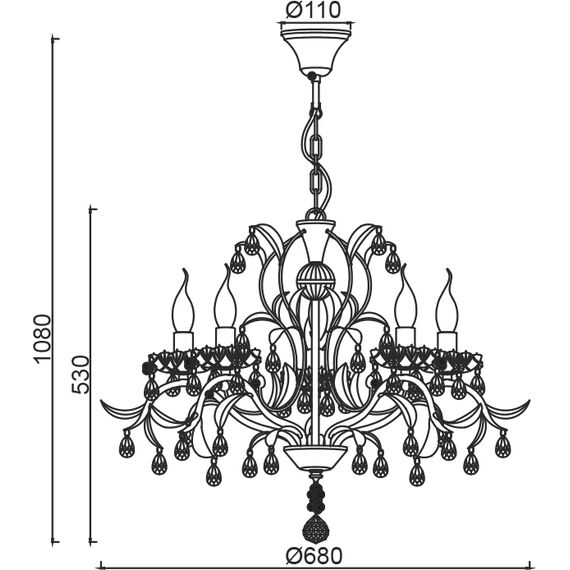 Полилей SARDINIA DL9345PWG Aca Lighting 5xE14 | Osvetlenieto.bg Полилей SARDINIA DL9345PWG Aca Lighting 5xE14 | Osvetlenieto.bg