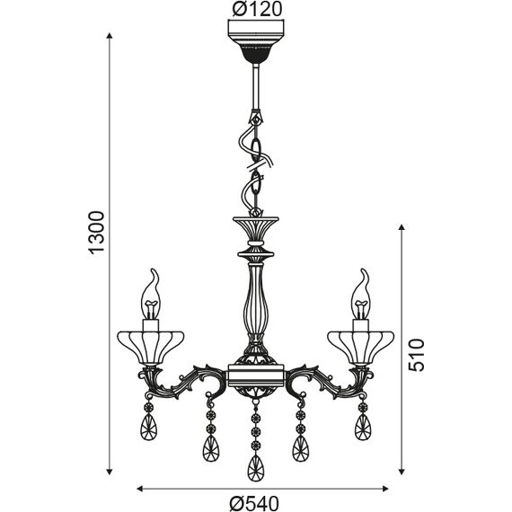 Полилей SARTO TNK854533P Aca Lighting 3xE14 | Osvetlenieto.bg Полилей SARTO TNK854533P Aca Lighting 3xE14 | Osvetlenieto.bg