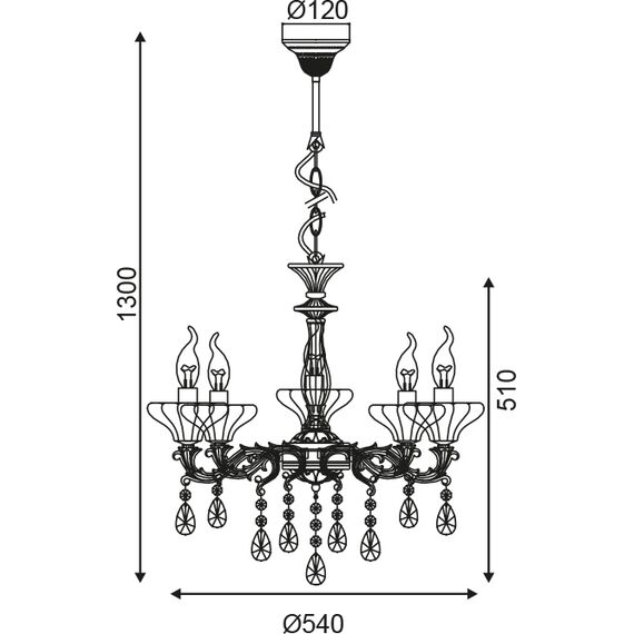 Полилей SARTO TNK854535P Aca Lighting 5xE14 | Osvetlenieto.bg Полилей SARTO TNK854535P Aca Lighting 5xE14 | Osvetlenieto.bg