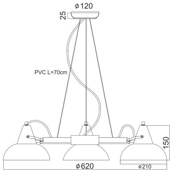 Полилей SOLON KS2025P3BK Aca Lighting 3xE27 | Osvetlenieto.bg Полилей SOLON KS2025P3BK Aca Lighting 3xE27 | Osvetlenieto.bg