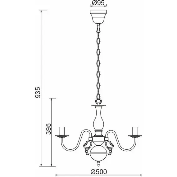 Полилей VELVET DLA12003P Aca Lighting 3xE14 | Osvetlenieto.bg