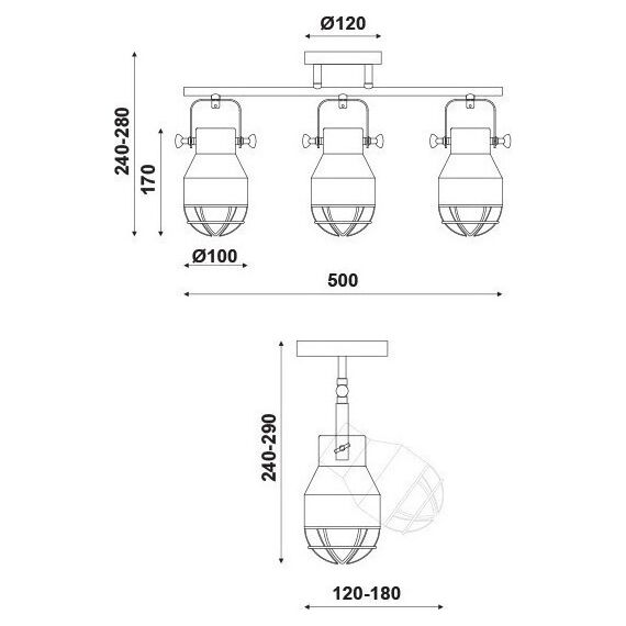 Спот DAKOTA EG169903CB Aca Lighting 3xE27 | Osvetlenieto.bg Спот DAKOTA EG169903CB Aca Lighting 3xE27 | Osvetlenieto.bg