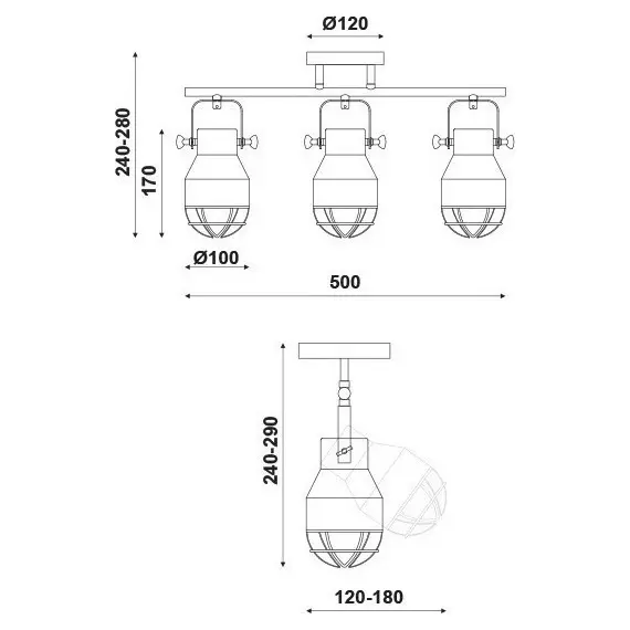 Спот DAKOTA EG169903CW Aca Lighting 3xE27 | Osvetlenieto.bg