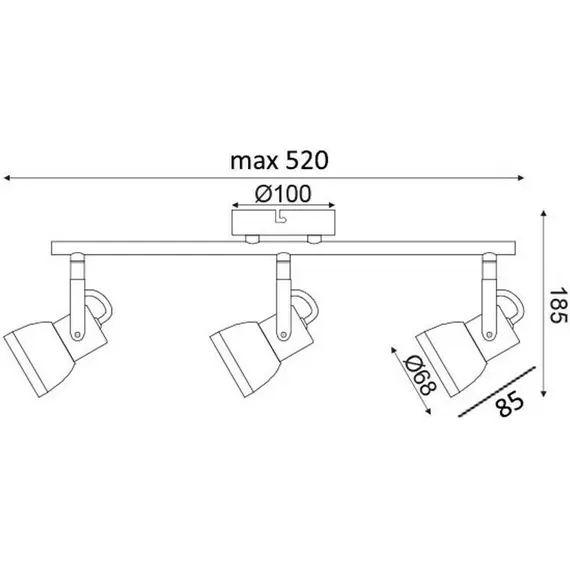 Спот INKA MC167793C Aca Lighting 3xGU10 | Osvetlenieto.bg