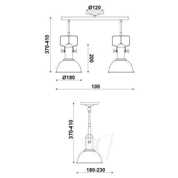 Спот RIVIERA EG167072CB Aca Lighting 2xE27 | Osvetlenieto.bg