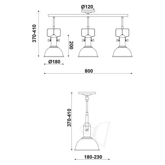 Спот RIVIERA EG167073CB Aca Lighting 3xE27 | Osvetlenieto.bg