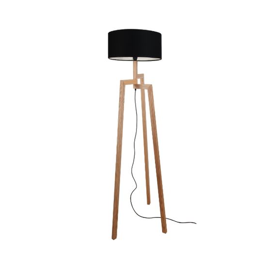 Лампион ZAMBELIS 1488 FLOOR LAMP 1L WOOD BLACK 1xE27 | Osvetlenieto.bg