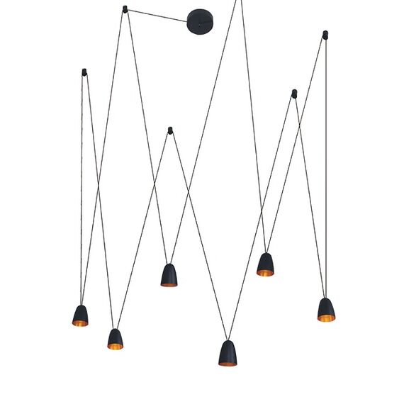 LED Полилей ZAMBELIS 18151 PENDANT BLACK - GOLD 7W 3000K | Osvetlenieto.bg