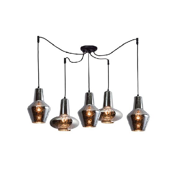 Полилей Zambelis 17150 PENDANT 5L GLASS CHROME | Osvetlenieto.bg