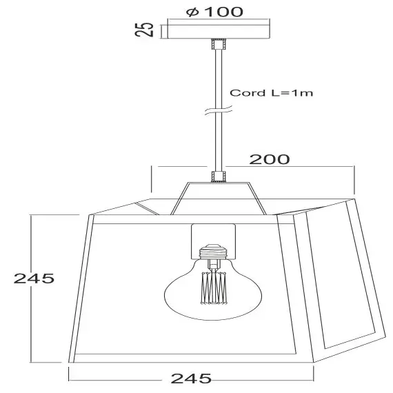 Пендел CHESS KS1444P1SBK Aca Lighting 1xE27 | Osvetlenieto.bg
