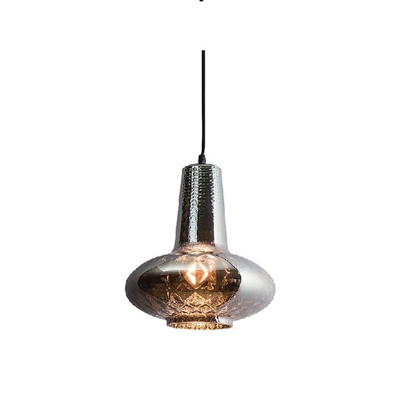 Пендел ZAMBELIS 17053 PENDANT 1L GLASS CHROME 1xE27 | Osvetlenieto.bg