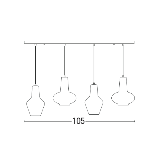 Полиелй Zambelis 17151 LINE LIGHT 4L GLASS CHROME 4xE27 | Osvetlenieto.bg