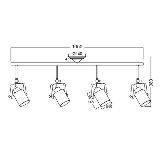 Спот POMPEII OD61014BK Aca Lighting 4xE27 | Osvetlenieto.bg