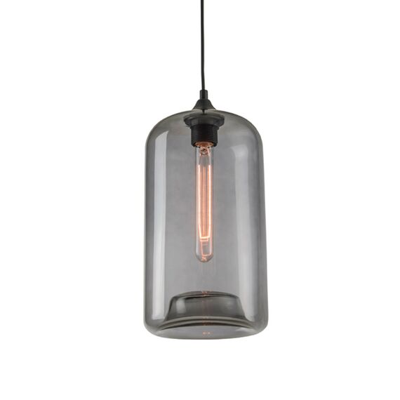 Винтидж полилей ZAMBELIS 14101 PENDANT 1L GLASS GREY 1xE27 | Osvetlenieto.bg