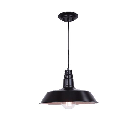 Винтидж полилей ZAMBELIS 1495 PENDANT 1L STEEL BLACK 1xE27 | Osvetlenieto.bg